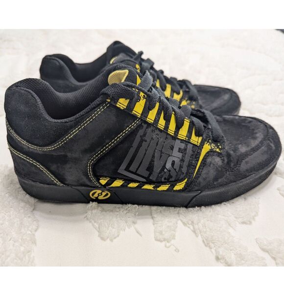 🛹 Heelys Caution Black Yellow Grey Shoes with Wheels – Men's Size 9 - Picture 1 of 8